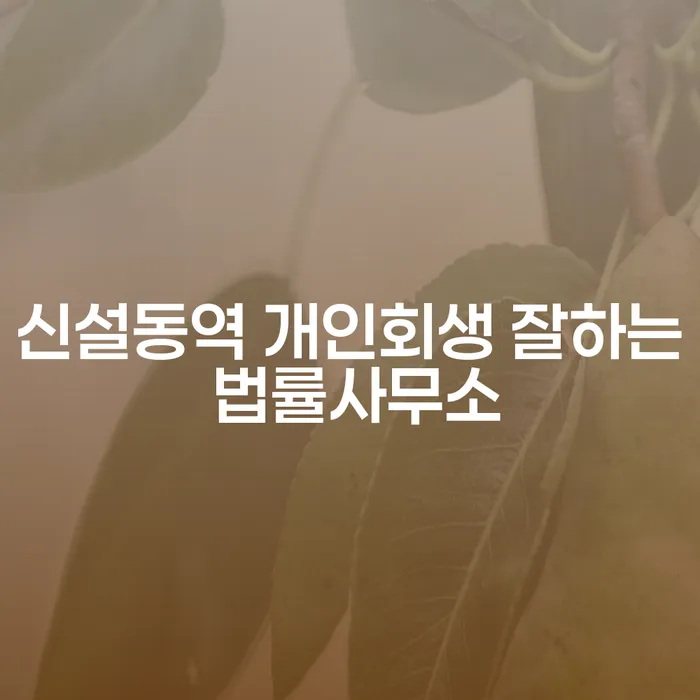신설동역 개인회생 잘하는 법률사무소