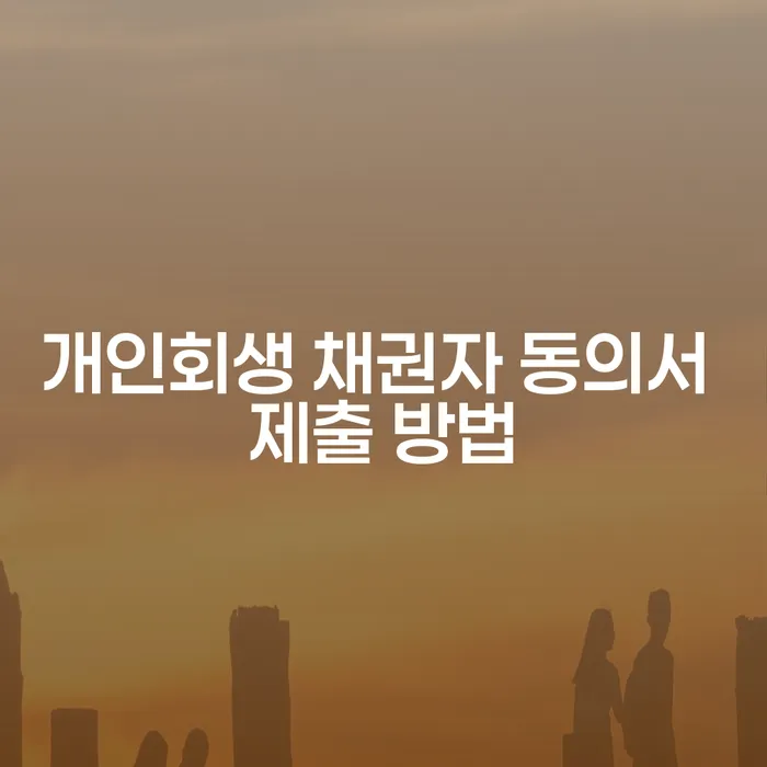 개인회생 채권자 동의서 제출 방법이 궁금한가요?