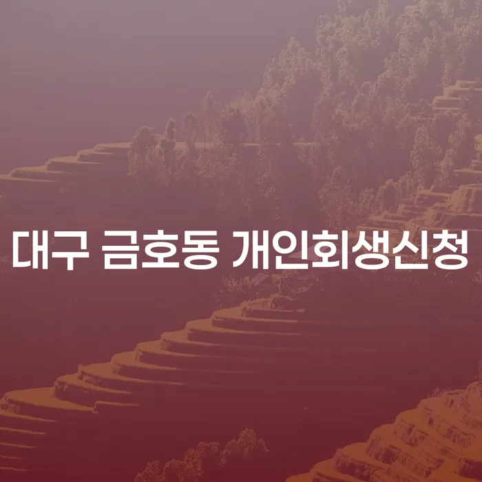 대구 금호동 개인회생신청, 어떻게 해야 할까요?