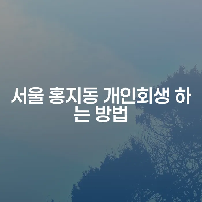 서울 홍지동 개인회생 하는 방법, 어떻게 시작해야 할까요?