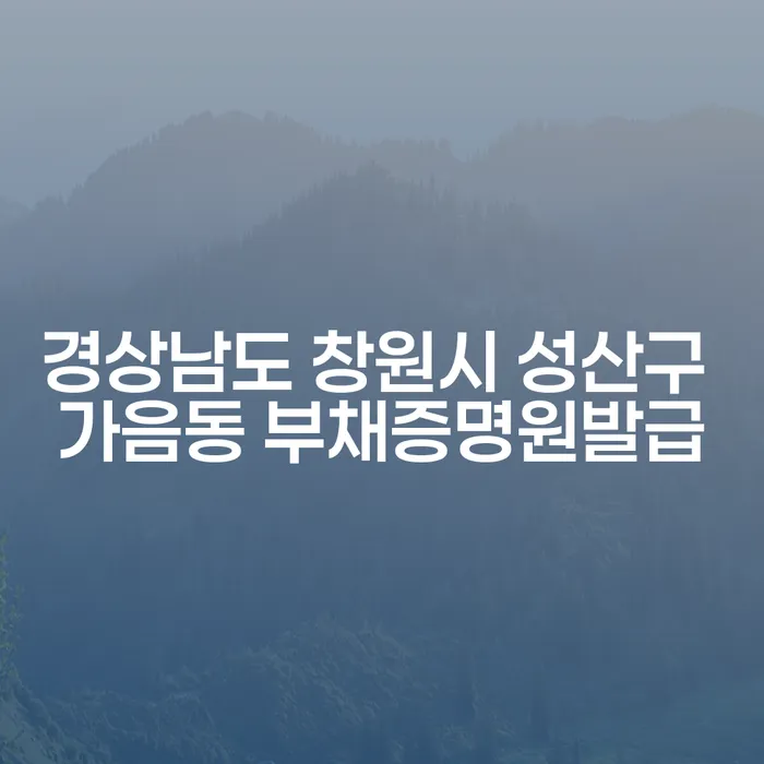 경상남도 창원시 성산구 가음동 부채증명원발급, 사채솔루션과의 관계는?